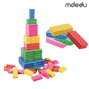 MDedu 에듀 종이벽돌 블록(소) 오색 50pcs