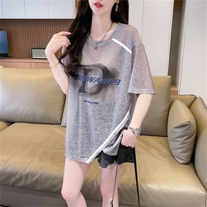 besteffie 여성용 반팔 티셔츠 여름 캐주얼 스타일 통기성 프린트 디자인 시원한 소재 시스루 여름 귀여운 스타일 K92