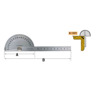 분도기 반원분도기 각도기 삼각자 각도자 측정기 직각자 사시가네 수평자 각도기자 목공각도기 목공용각도기, 블루버드 분도기 JN15-90, 1개