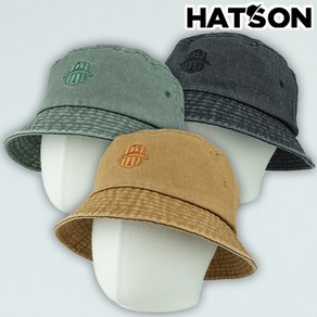 [햇츠온]H2-3302 HatsON 브랜드 남자 여자 코디 블랙 벙거지 버킷햇 챙 햇 워싱 패션 모자 AA