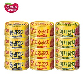 동원 살코기참치 90g 4개+고추참치 100g 4개+야채참치 90g 4개