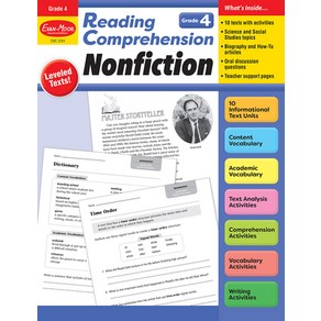 (영문도서) Reading Compehension: Nonfiction Gade 4 Teache Resouce Papeback, Evan-Moo Educational Publi..., English, 9781645143376