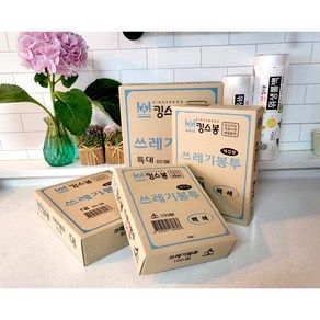 킹스봉 뽑아쓰는 배접 쓰레기봉투 투명 소 100p, 2개