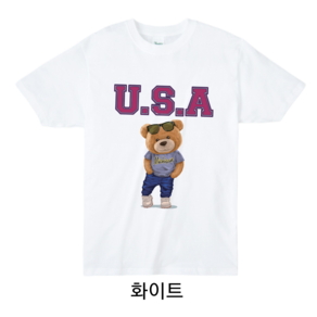 M/L/XL 남녀공용 반팔티셔츠 커플 우정 패밀리룩 단체티 주문제작 USA반팔 빅사이즈