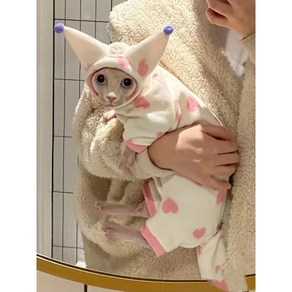 스핑크스 고양이 옷 따뜻한 강아지옷 겨울 반려동물 그루밍방지 미용후 티셔츠, 1개