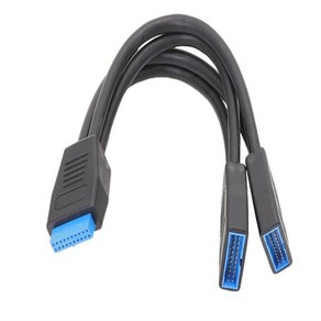 USB 3 0 암에서 20 핀 헤더 마더보드 케이블 내부 연결 듀얼 포트 3 0 19 Y 스플리터 2, 1개