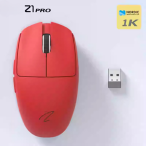 ZAOPIN 비누 Z1 PRO 게이밍 무선 마우스 듀얼 모드 Paw3395 500mAh, 레드, 1K