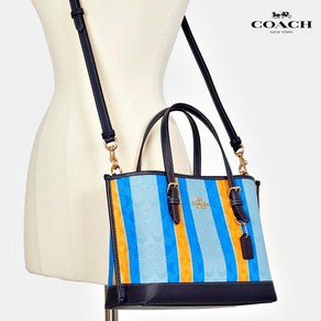 코치 몰리 토트 25 시그니처 자카드 스트라이프 4086 Mollie Tote 25 In Signatue Jacquad With Stipes