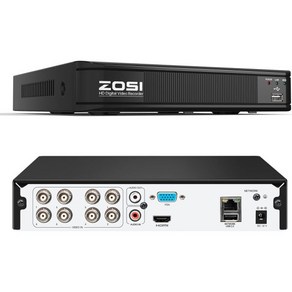 ZOSI H.265 5MP 3K 라이트 CCTV DVR 8 채널 풀 1080p AI 인체 감지 원격 액세스 하이브리드 기능 4-in-1(아날로그/AHD/TV, 1개