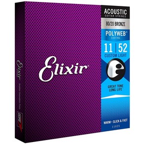 Elixi Acoustic POLYWEB 엘릭서 어쿠스틱 폴리웹 기타줄 게이지선택, 엘릭서 폴리웹 010-047, 1개