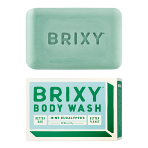 BRIXY 브릭시 보습 pH 균형 중성 바디워시 바 비누 바 피부 장벽 지원 - 민트 유칼립투스 향 Moisturizing Body Wash Bar For Skin Barrier