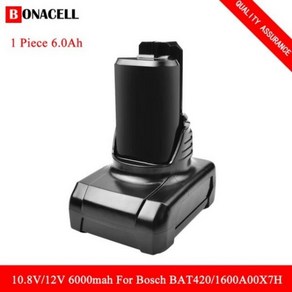 6000mAh 10.8V/12V 리튬 이온 BAT420 충전식 배터리 BOSCH BAT411 BAT412A BAT413A