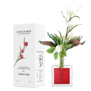 리빙인샵 럭스 플라워 디퓨저 1000ml 대용량/발향력 풍부한 트위스트 섬유스틱/인테리어 디퓨저, 1개, 1L, 양재동꽃시장