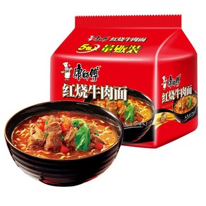 <자매중국식품> kangshifu hongshaoniuoumian 캉스푸라면 홍소우육면 훙쏘우뉴러우맨 104gx5봉, 5개