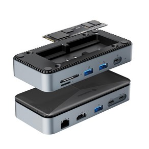 요타마스터 USB 3.2 도킹 스테이션 HDMI 4K 60Hz M.2 NVMe SATA SSD 케이스