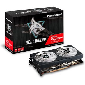 파워컬러 파이터 AMD 라데온 RX 6750 XT 12GB GDDR6 그래픽 카드, 6600 Hellhound, 1개