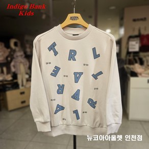 인디고뱅크키즈 [2025 봄신상]@@스쿨룩 필수템@@품넓은 오버핏@@ 아동 주니어 공용 오버핏 그래픽 맨투맨 IKMA25SX1