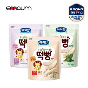 아이얌 유기농 쌀과자 떡뻥 3종, 1세트, [백미+자색고구마+시금치], 30g