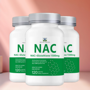 NAC 항산화 글루타치온 전구체 N 아세틸 시스테인 엘시스테인 1500mg 무관세, 3개, 120정