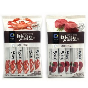 청정원 맛선생 스틱조미료 국내산해물+국내산한우 세트, 1개, 160g