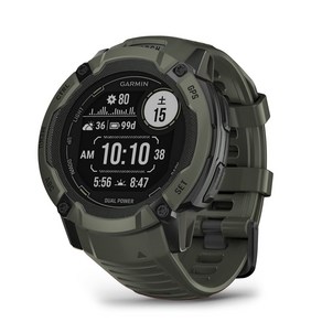 가민(GARMIN) Instinct 2X Dual Powe Moss 터프니스 GPS 스마트 워치 Suica 대응 방수 방진 내열 스트레스치 심박수 등산[일본 정규품], 이끼 + 정규 모형