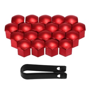 GHSHOP 휠 볼트 캡 세트 휠 용 20 조각 17mm 캡, 레드, 나일론, 1개