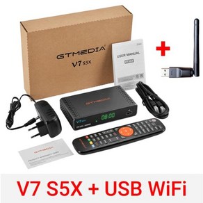 GTMEDIA 위성 TV 리시버 DVBS2X S2S 풀 HD 1080P H265 셋톱 박스 USB 와이파이 디지털 수신기 포함 V7S5X, 2) WiFi가있는 V7 S5X, 1개