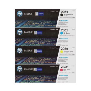 HP 정품토너 206X 대용량 4색 세트 (W2110X W2111X W2112X W2113X) - M255nw M255dw M282nw M283fdn M283fdw 레이저 프린터용