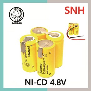 니켈카드뮴 NI-CD SC Poeso 4.8V 1500mAh VC-H22 VC-H20 충전지 건전지 배터리, 1개, 1개입