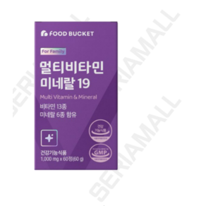 푸드버킷 멀티비타민 미네랄 19 1000mg x 60정, 1개