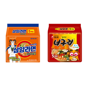 농심너구리얼큰한맛 + 삼양라면 세트, 20개