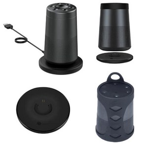 Bose SoundLink Revolve +/Revolve + II용 USB 충전 크래들 거치대 DC 5V 1.5A 충전기 베이스 Revolve/Revolve II, 4)Black Caying Case