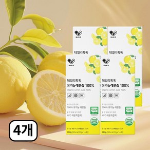 데일리톡톡 유기농 레몬즙 원액 100% NFC 착즙 레몬수 레몬원액 식약처 HACCP 인증, 4개, 280g