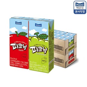 매일유업 피크닉 사과 200ml 24팩 + 피크닉 청포도 200ml 24팩