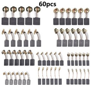 카본브러쉬 전기 모터 브러시 교체 해머 드릴 앵글 그라인더 전동 공구용 흑연 60 개 10 사이즈