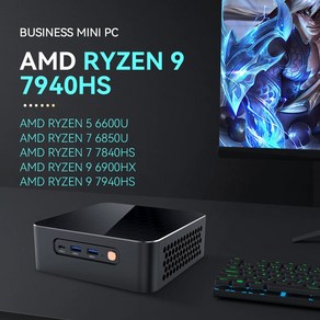 AMD 라이젠 9 7940HS 7840HS 미니 PC DDR5 슬롯 2 개 M2 SSD PICE40 윈도우 11 WiFi6 BT50 C타입 USB40 8K 지지대, 16GB DDR5 512GB NVME, [06] Ryzen 7 6800H, 16GB, 17) RYZEN 5 6600U  No RAM NO S