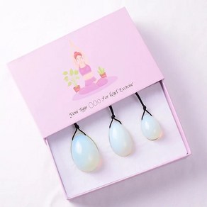 천연 오플라이트 요니 에그 완드 세트 여성 케겔 운동 질 근육 강화 볼 레이키 치유 원석, [06] 3 pcs and box, 3개