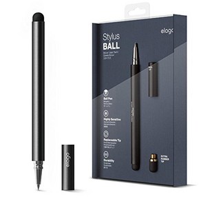 elago STYLUS BALL 터치펜 × 볼펜 99% 퓨어알루미늄 스타일러스펜 각종 스마트폰/태블릿PC 지원 교체심 포함 블랙, 1개