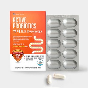 올그린라이프 엑티브 프로바이오틱스 500mg, 60정, 2박스