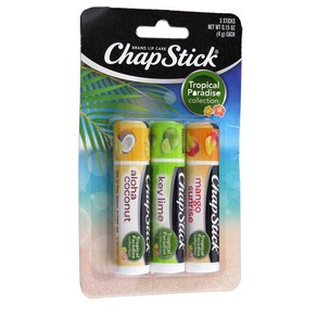 챕스틱 립밤 3개입 1팩 트로피칼 파라다이스 Chapstick Topical Paadise Collection Lip Cae Size, 1개