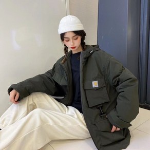 칼하트 carhartt 코튼 코트 남성 툴링 라지 포켓 다운 코튼 재킷 아미 카키 윈드 툴링 윈드 재킷 조수