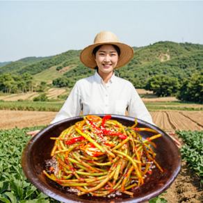 오른농산 국내산 수제 가정식 햇 어린잎 고구마순 줄기 김치 1KG