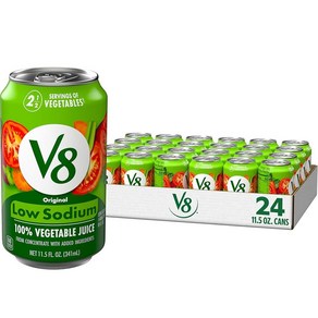 V8 저나트륨 오리지널 100 야채 주스 341ml 24캔, 24개, 341mg