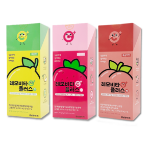 경남제약 레모비타플러스정 딸기맛+레몬맛+복숭아맛 레모나 씹어먹는 캔디형 비타민C, 1세트, 360정
