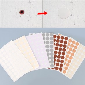 [FeeManne] 가구 벽지 구멍가리기 못자국 스티커 5장 270P 세트 가구흠집 보수 싱크대 원목 무늬스티커, 주름 미색 - 002