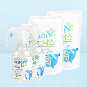 아쿠아낙스 350 2개+리필500ml 2개 다목적 크리너 (살균 탈취 세정) 전해수 알칼리이온수, 1세트, 1700ml