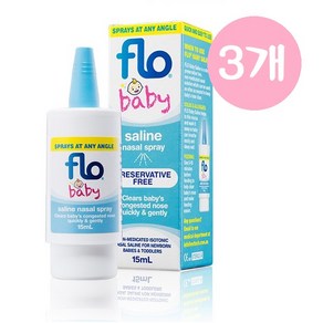 호주 FLO 베이비 아기 코막힘 생리 식염수 스프레이 Baby Nasal Spay 15ml, 3개