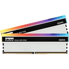 KLEVV CRAS XR5 RGB DDR5 32GB 2x16GB 7200MHz CL36 ADIE 1.4V 게이밍 데스크톱 램 메모리 SK하이닉스 칩 XMP 3.0 준비 완료KD, 32GB (2 x 16GB)_6000MHz  Whit