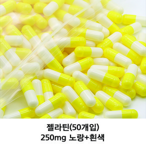 이메디샵 공캡슐 젤라틴공캡슐 빈캡슐 강아지약 고양이약 캡슐 가루약캡슐 100mg 150mg 250mg 500mg, 50개, 250mg(노랑+흰색)