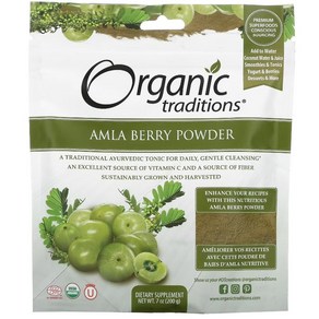 Oganic Taditions 암라 가루 Amla Bey Powde 200g 비타민A 비타민C, 1개